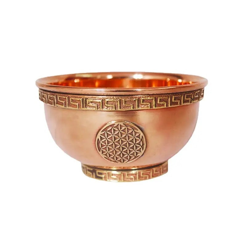 DESIGNS BY DEEKAY INC - Flower of Life Copper Smudge Burner Bowl