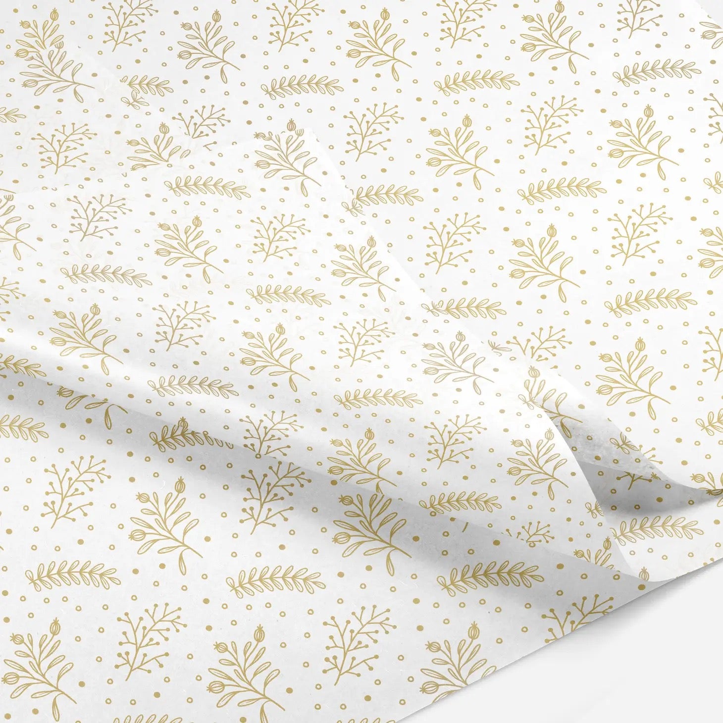 Papergem - "Golden Winter Florals" Tissue Paper