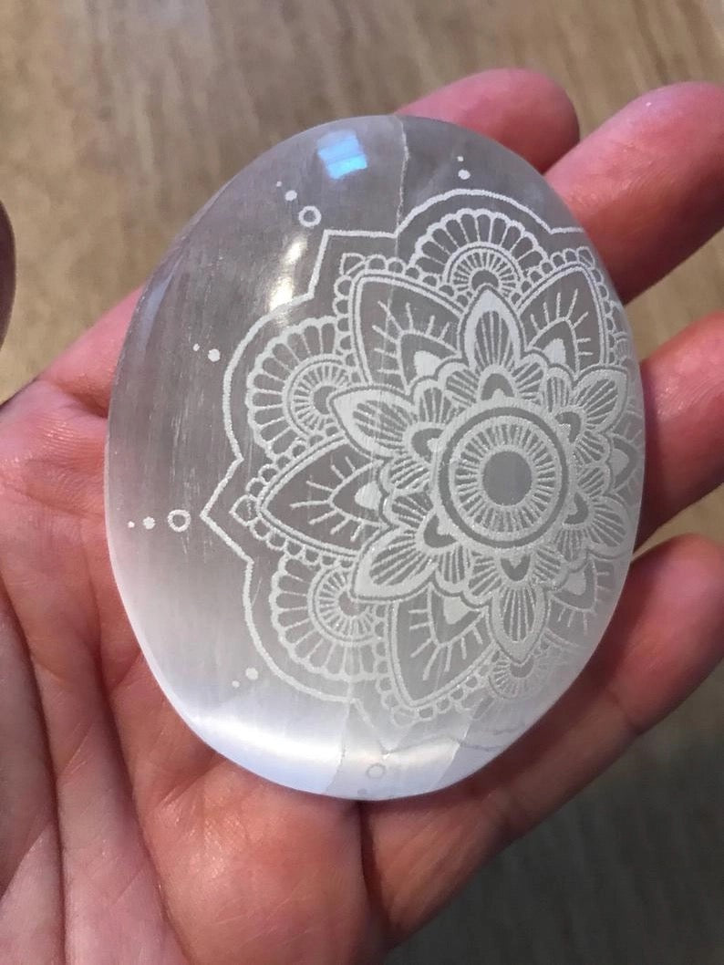 Zen and Meow - Selenite Mandala