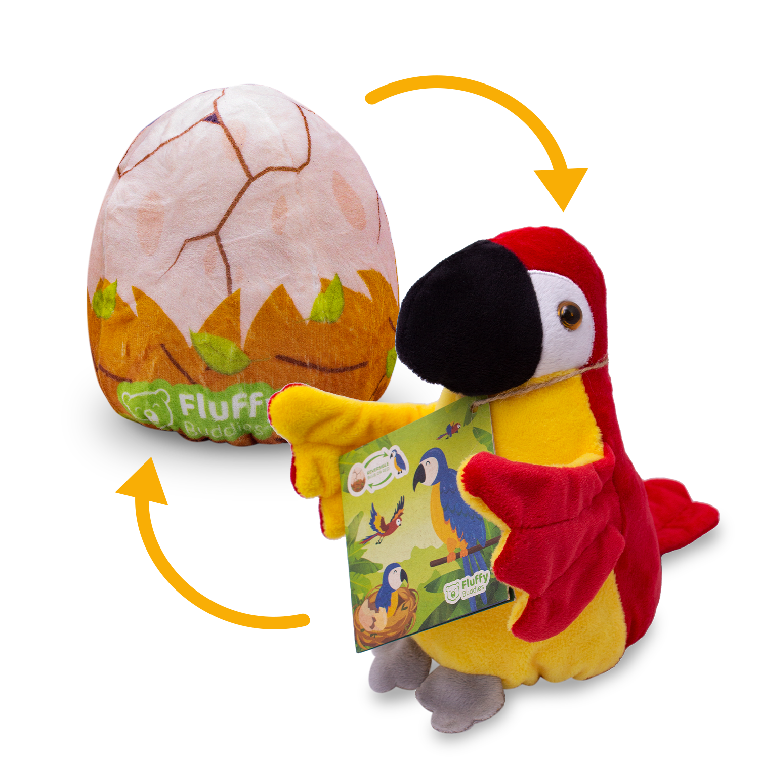 The Reversible Red  Macaw Plushie