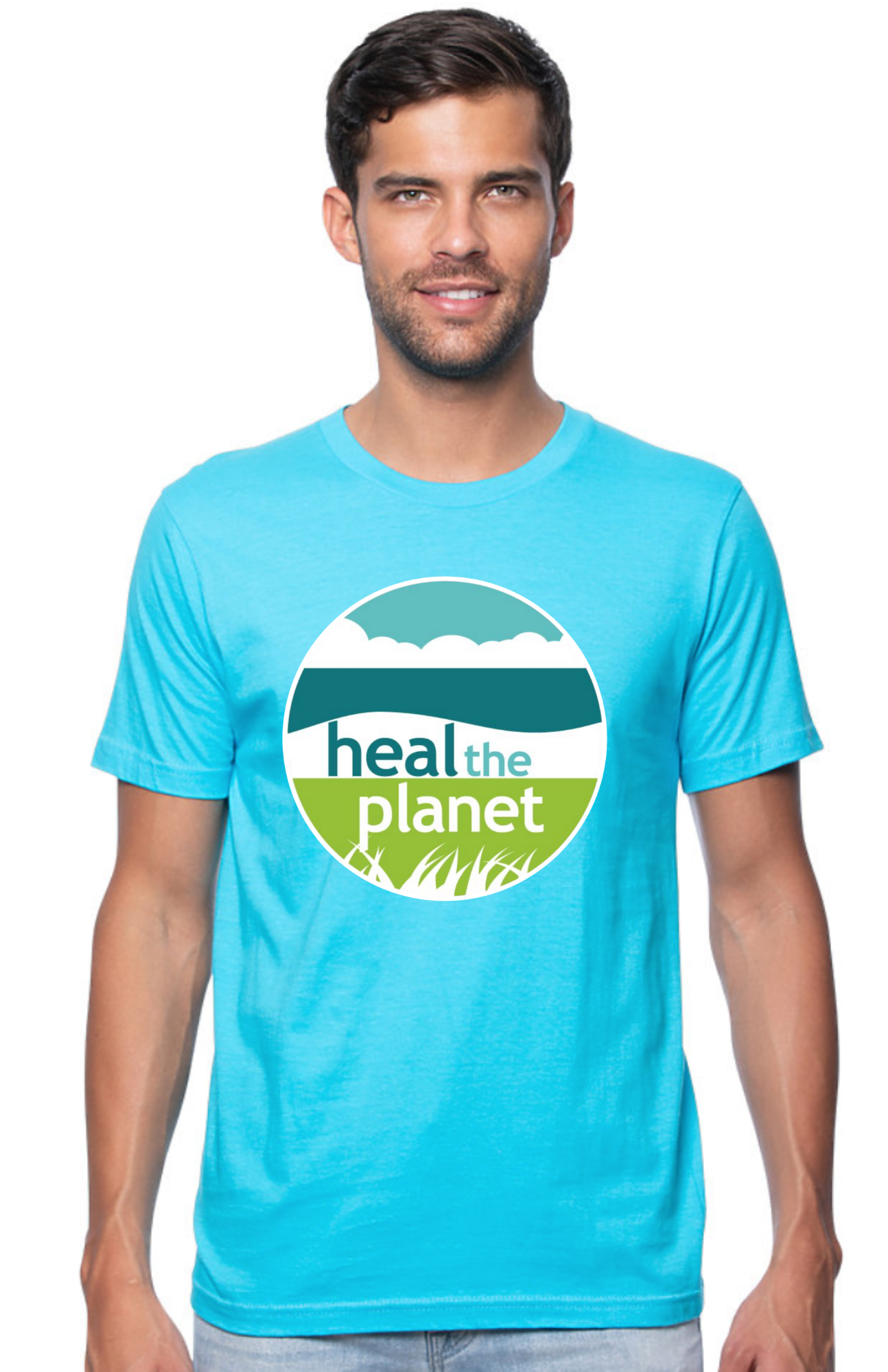 Unisex Heal The Planet Tee T-shirt - Turquoise