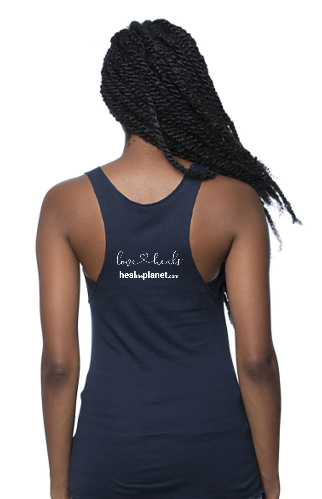 Women's Love Heals Organic Bamboo Tank Top - Navy