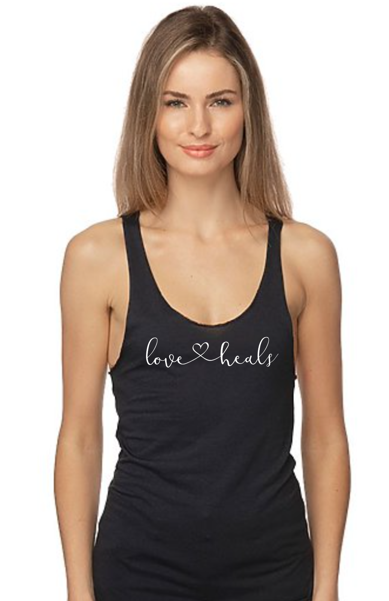 Love Heals Organic Bamboo Tank - Black