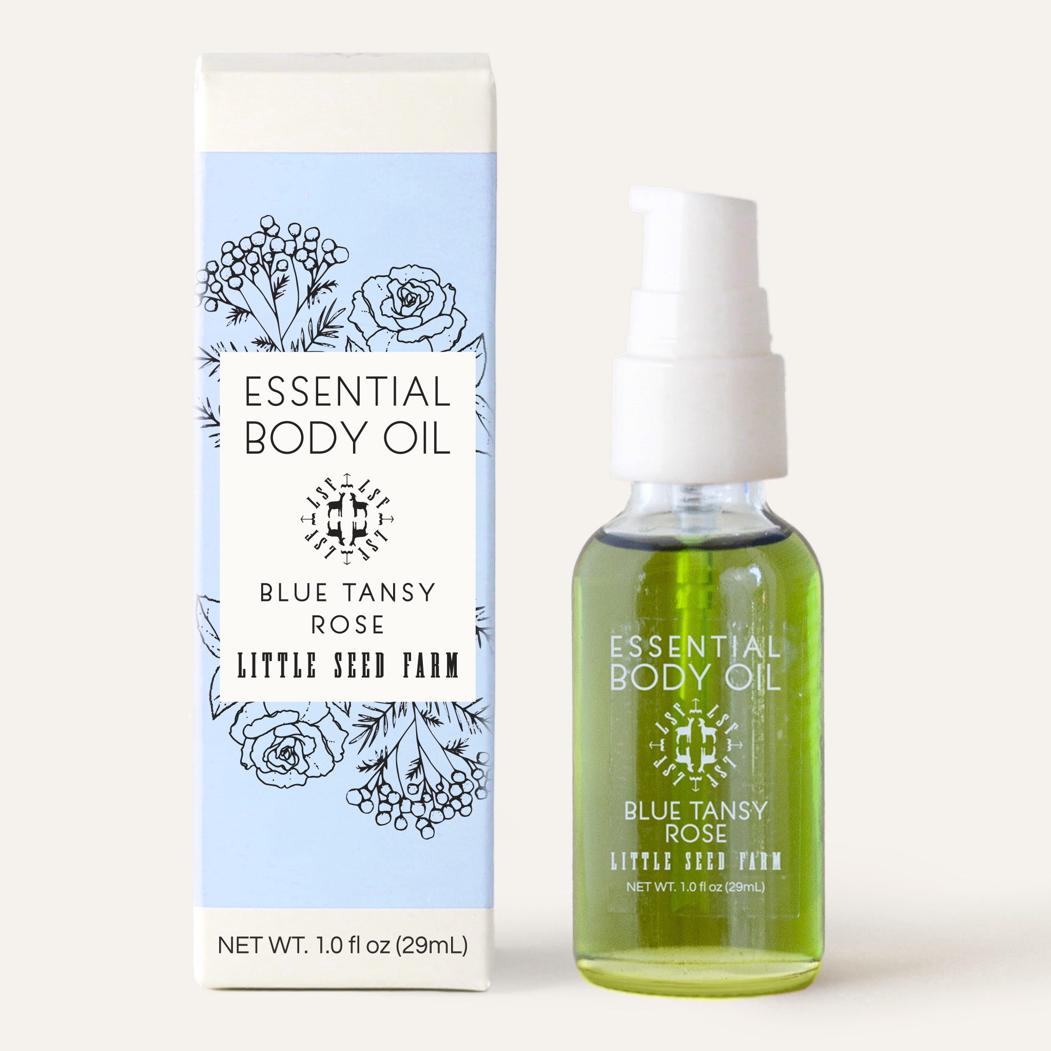 Little Seed Farm Mini Blue Tansy Rose Essential Body Oil - 1oz