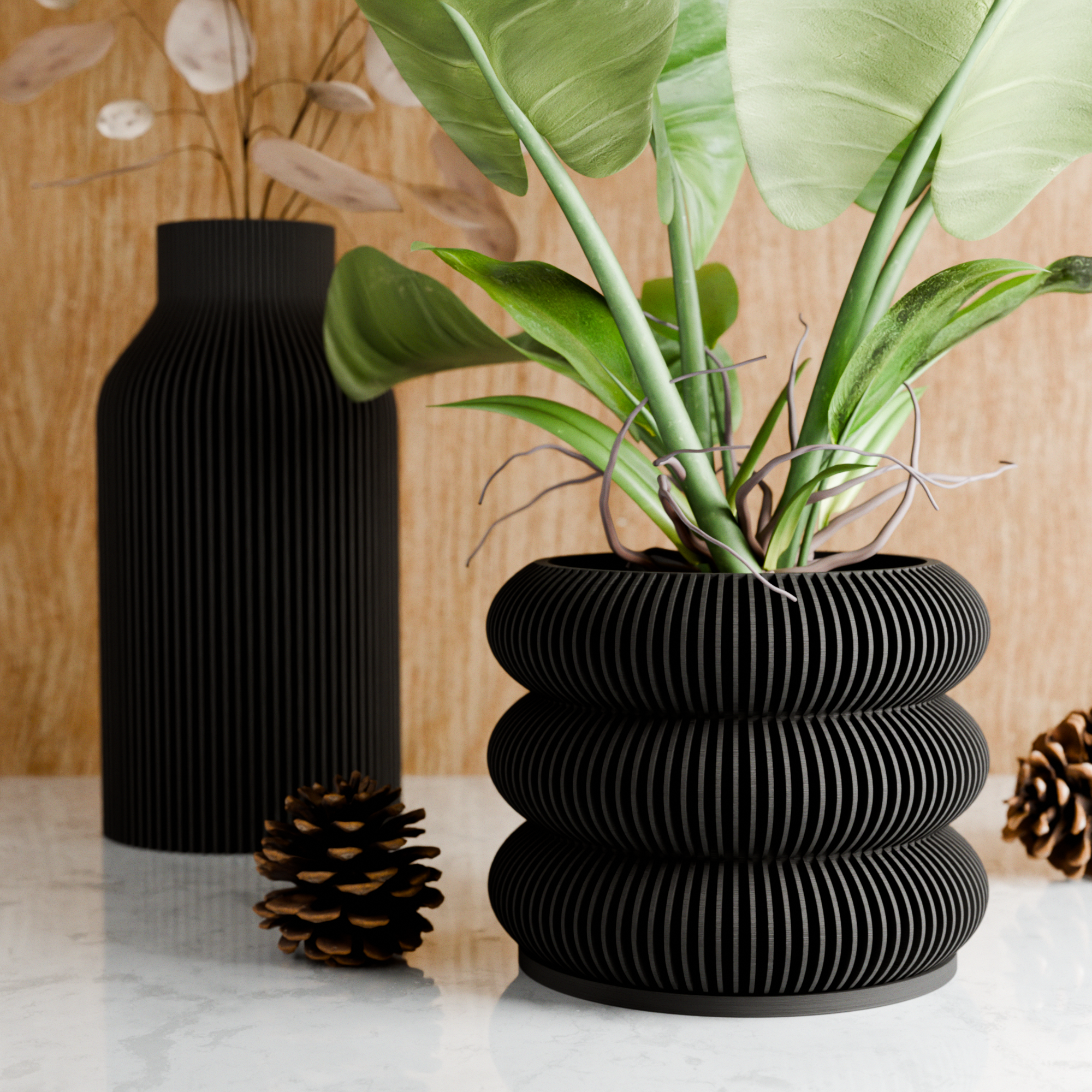 Modernized Pottery- Triple BUBBLES Planter