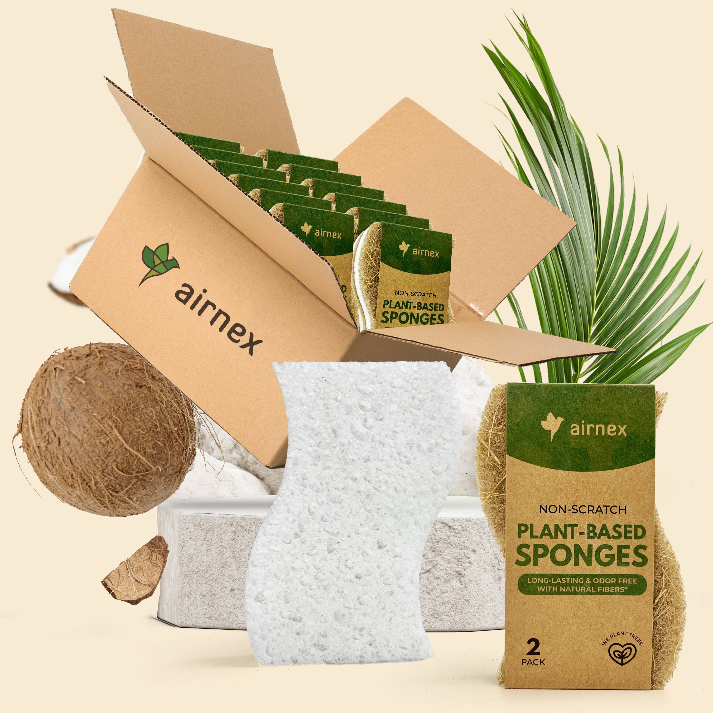 Eco Friendly Sponges for Cleaning - 2 Pack Dish Sponges