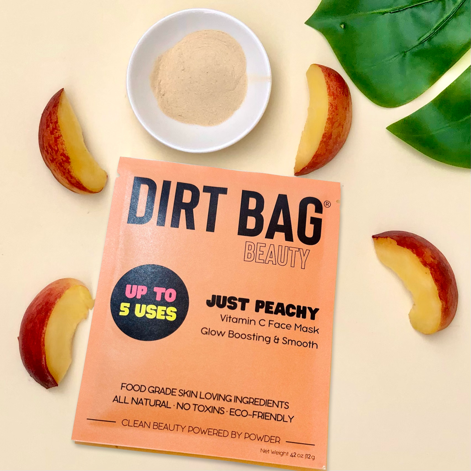 Dirt Bag Just Peachy - All-Natural Vit C Facial Mask - H2O Activated