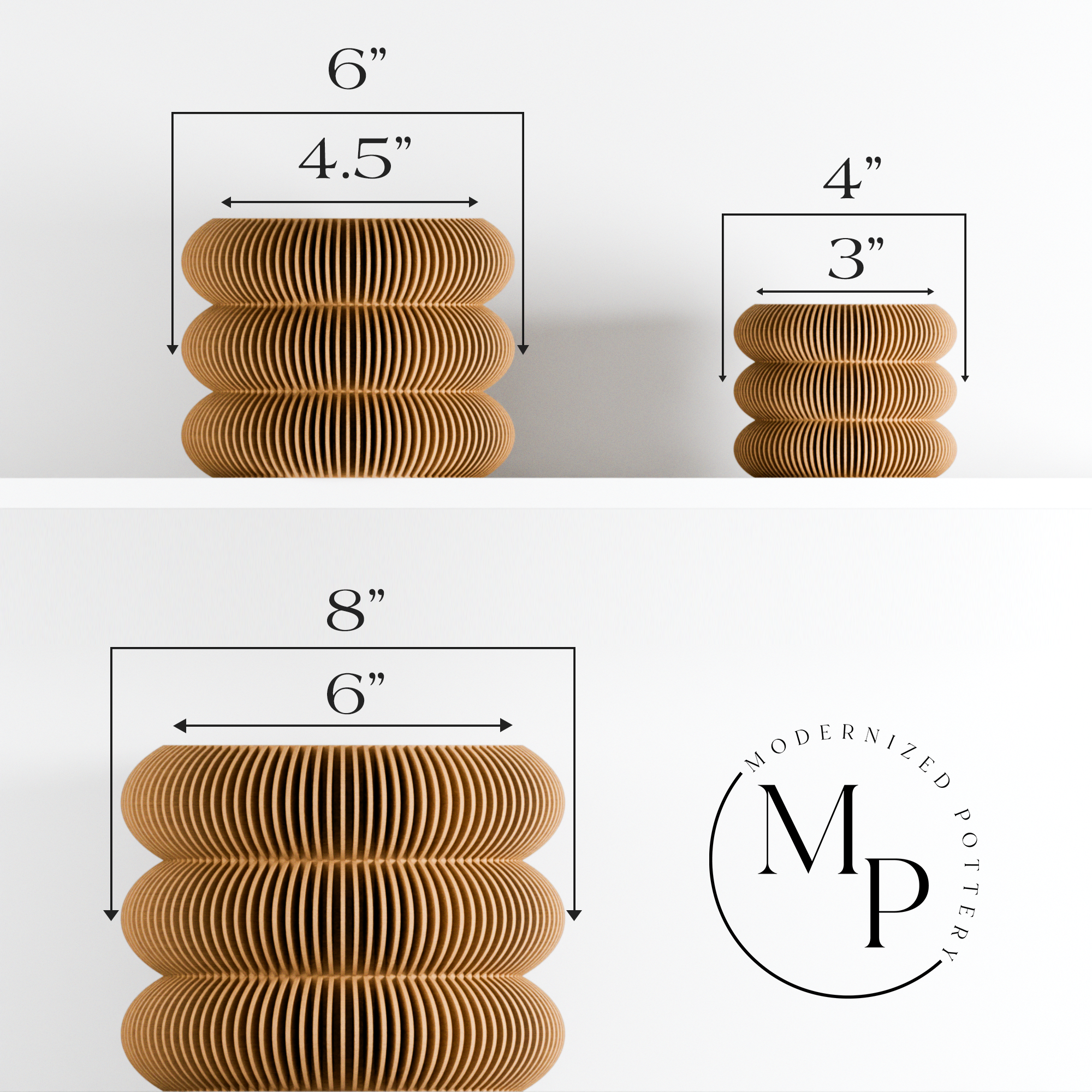 Modernized Pottery- Triple BUBBLES Planter
