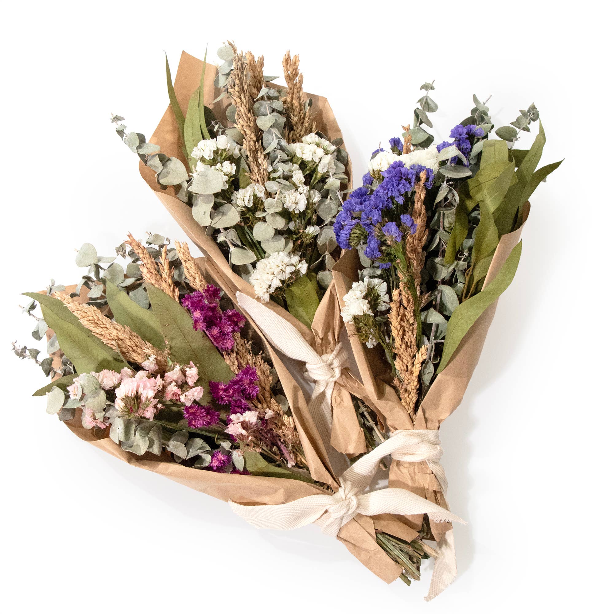 Andaluca Petite Floral and Eucalyptus 12" Bouquet: Purple Floral