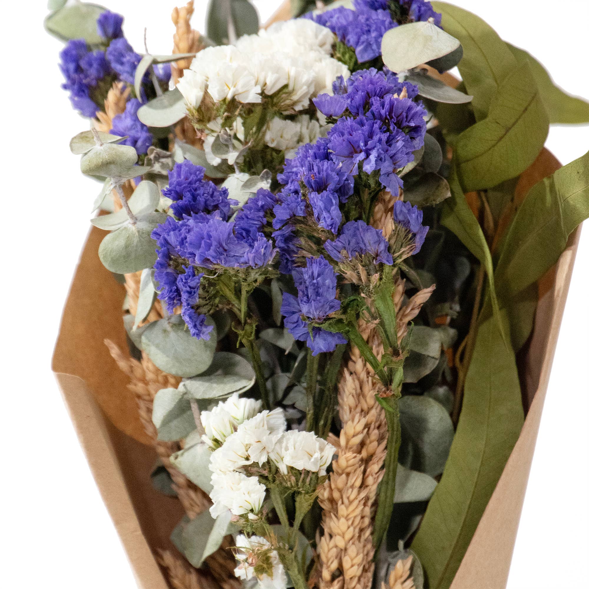 Andaluca Petite Floral and Eucalyptus 12" Bouquet: Purple Floral