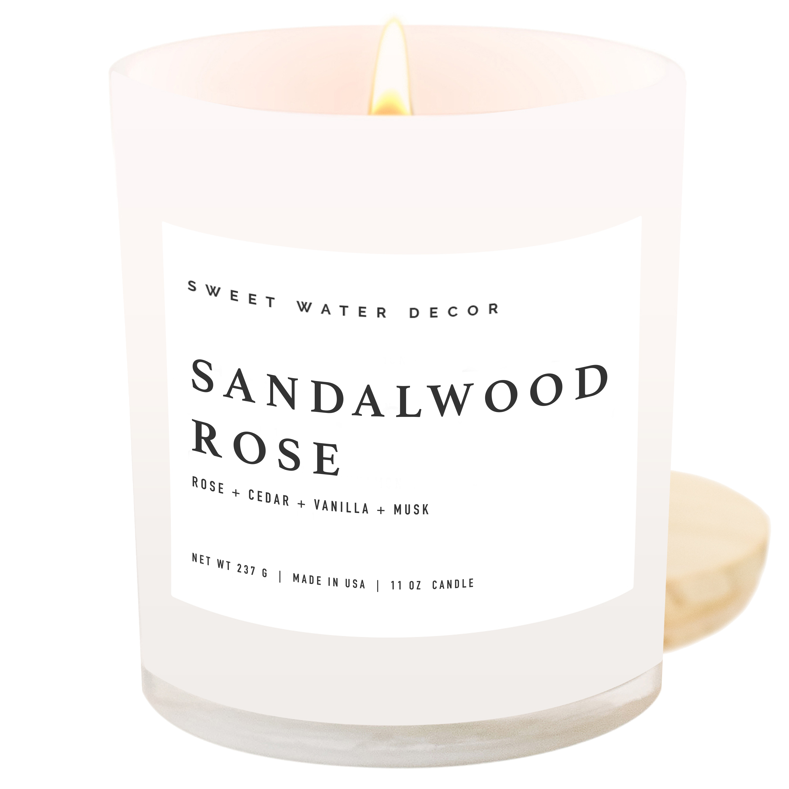 Sweet Water Decor Sandalwood Rose 11 oz Soy Candle - Home Decor & Gifts