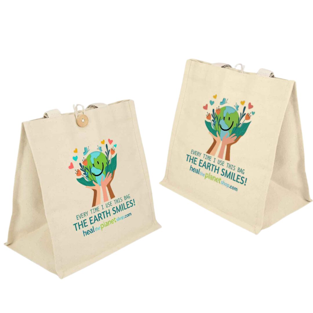 Heal The Planet Organic Cotton Smile Tote Bag