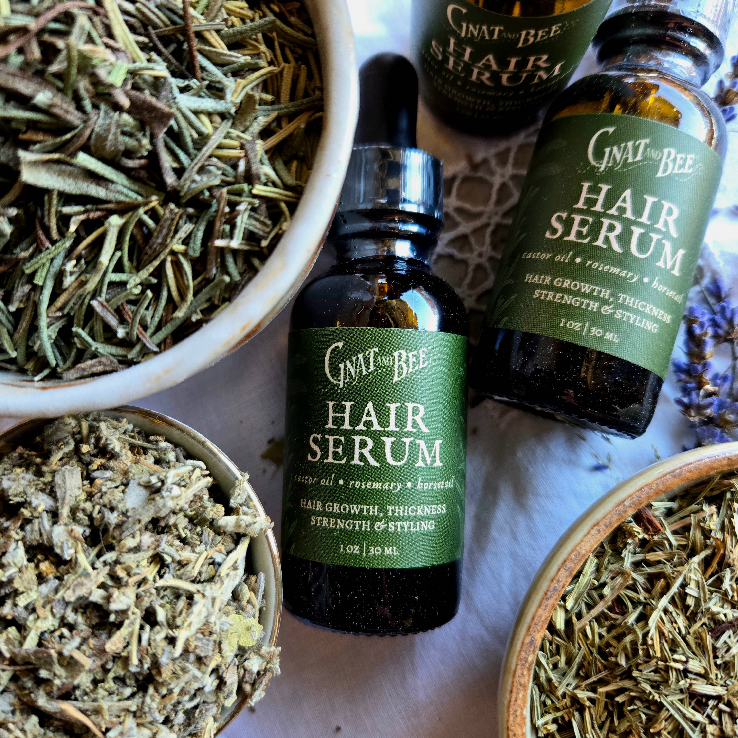 Gnat & Bee Hair Serum | Rosemary, Horsetail & Castor Oil