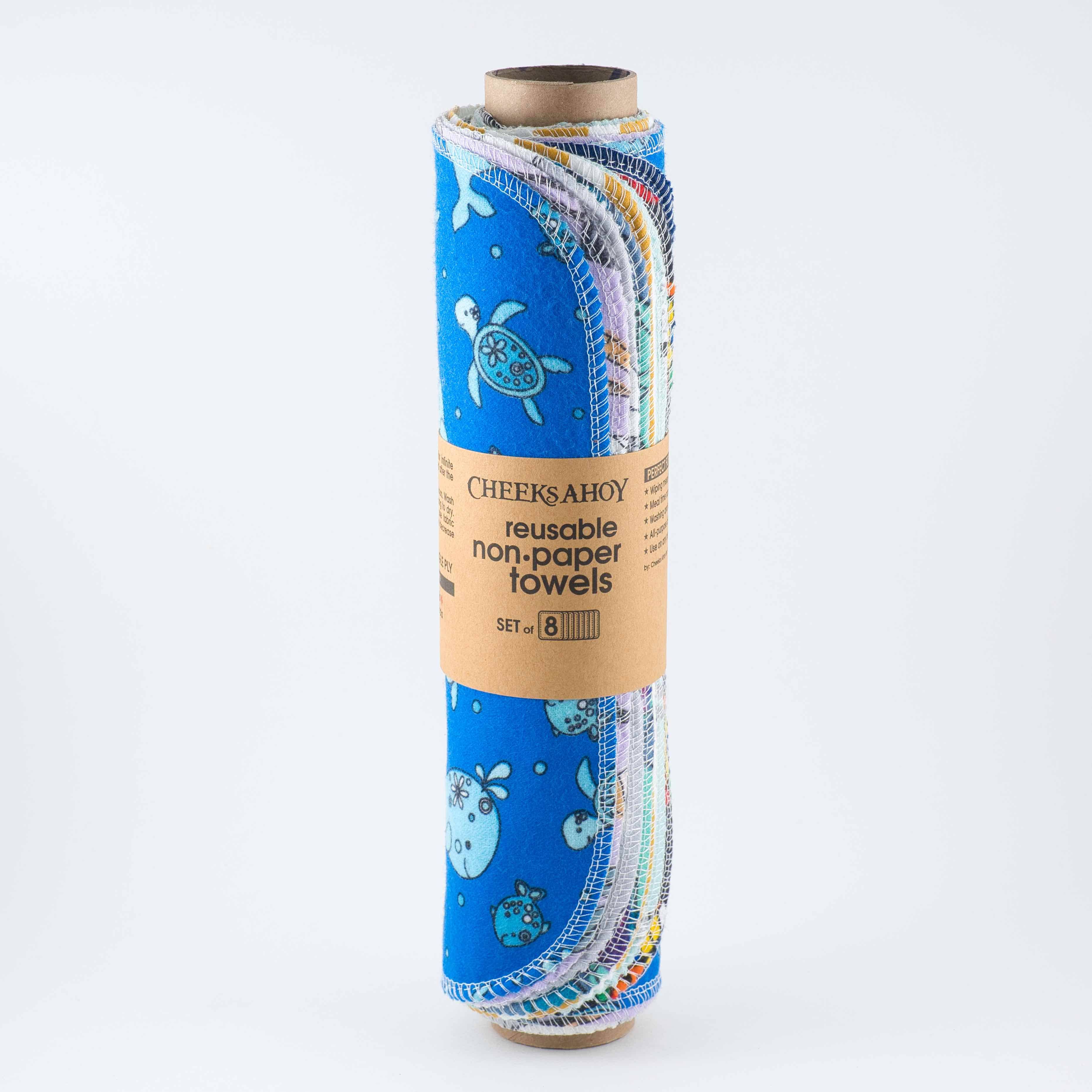 Cheeks Ahoy Pre-Rolled Reusable Non•Paper Towels