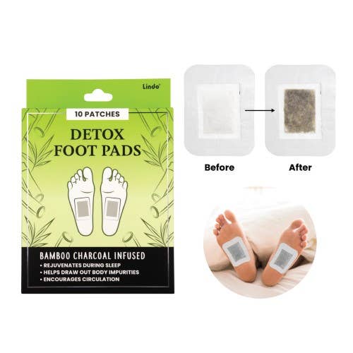 Fraiche Detoxifying Foot Pads - Bamboo Charcoal  - 10pcs/pk