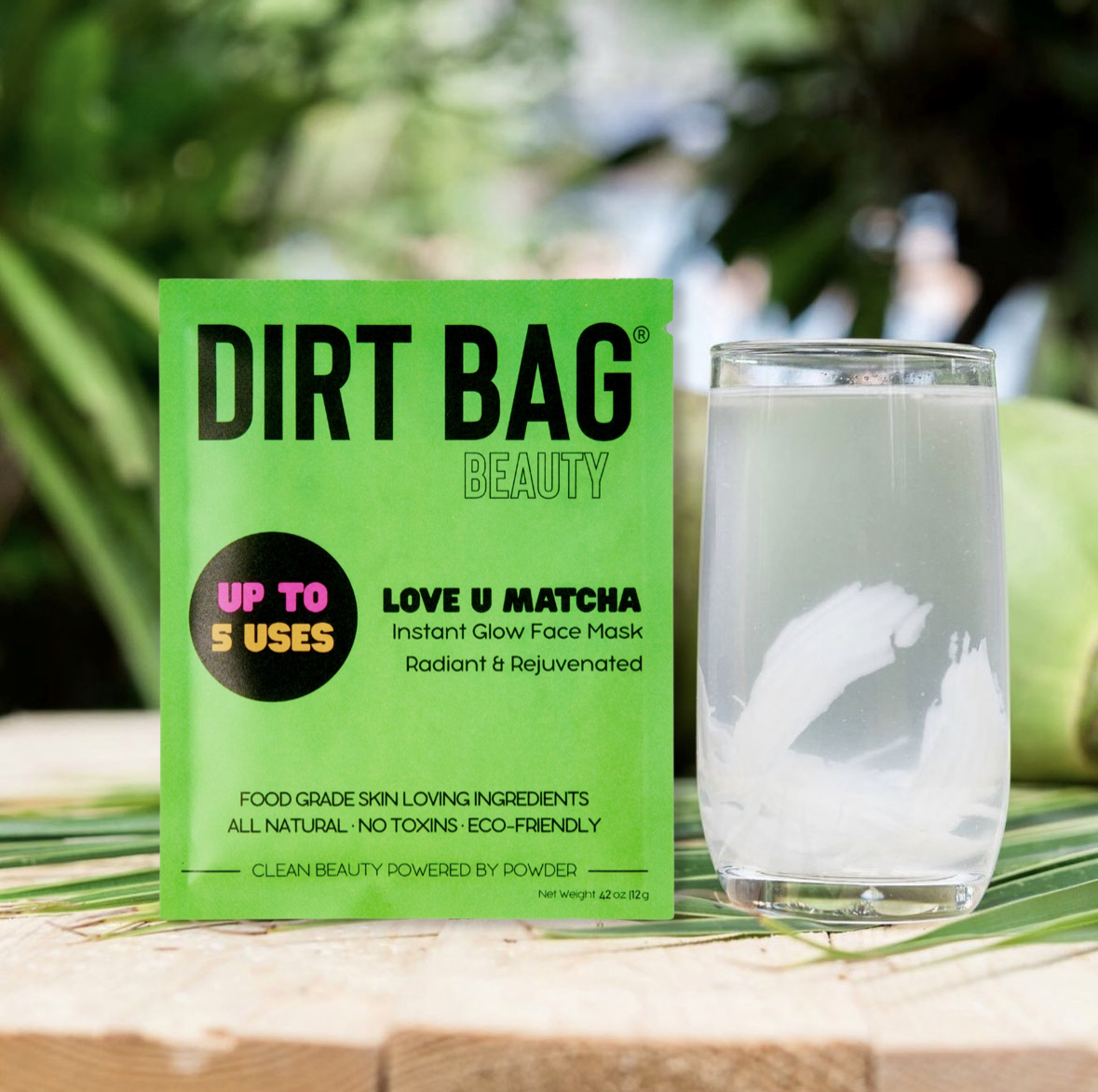 Dirt Bag Love u Matcha - Instant Glow Facial Mask - H2O Activated