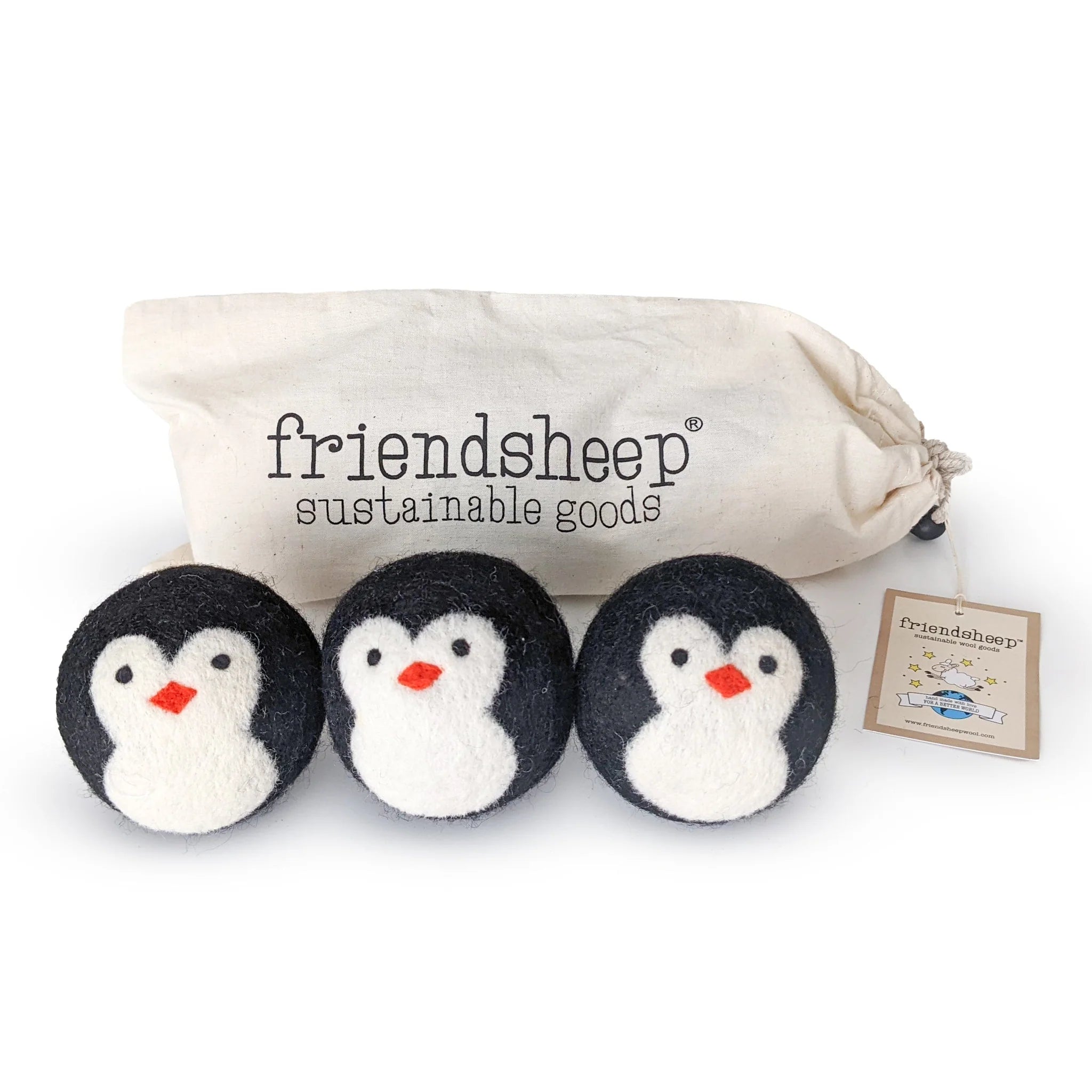 Friendsheep - Penguin Trio Eco Dryer Balls - Set of 3