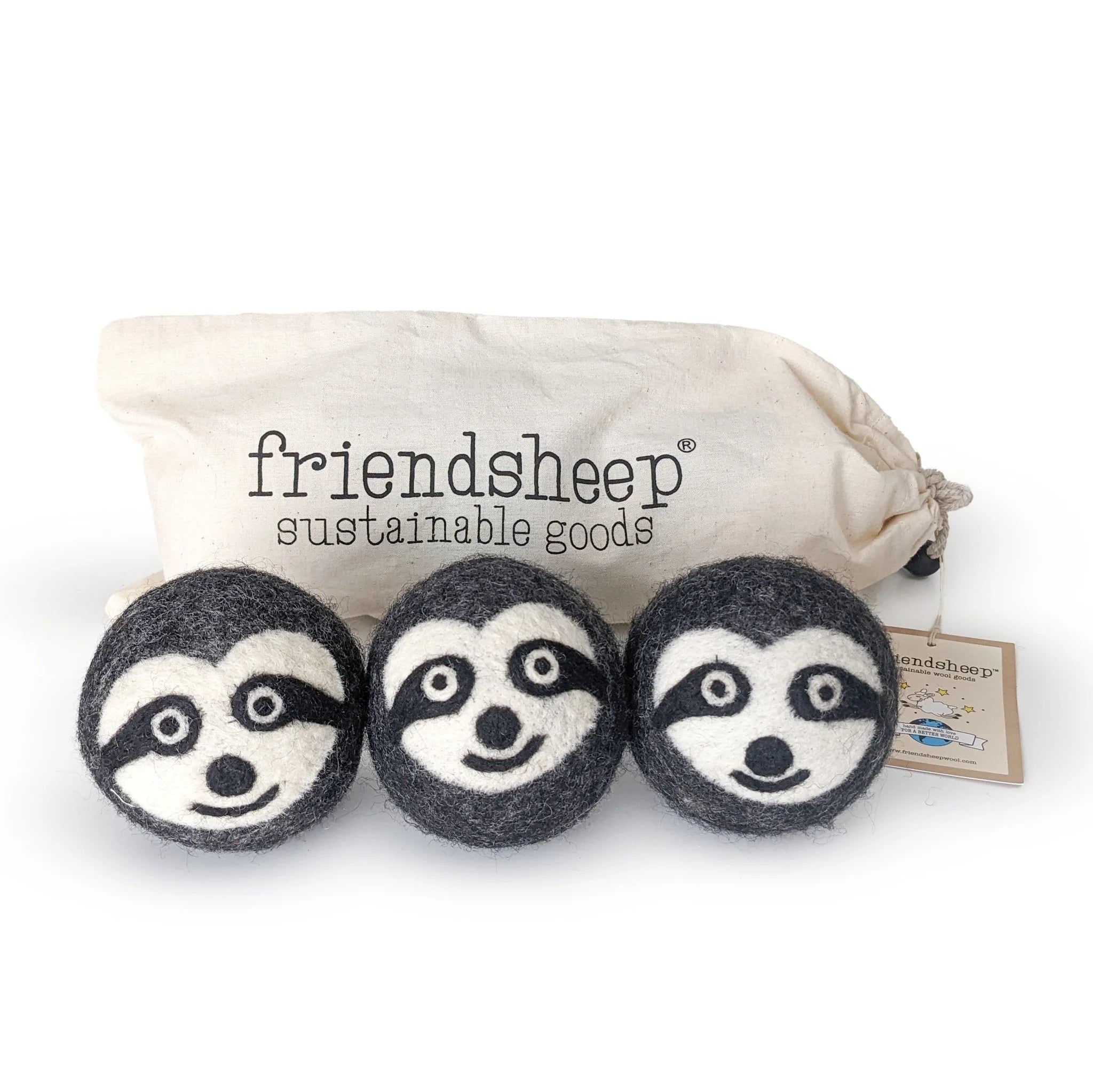 Friendsheep - Sloth Trio Eco Dryer Balls - Set of 3