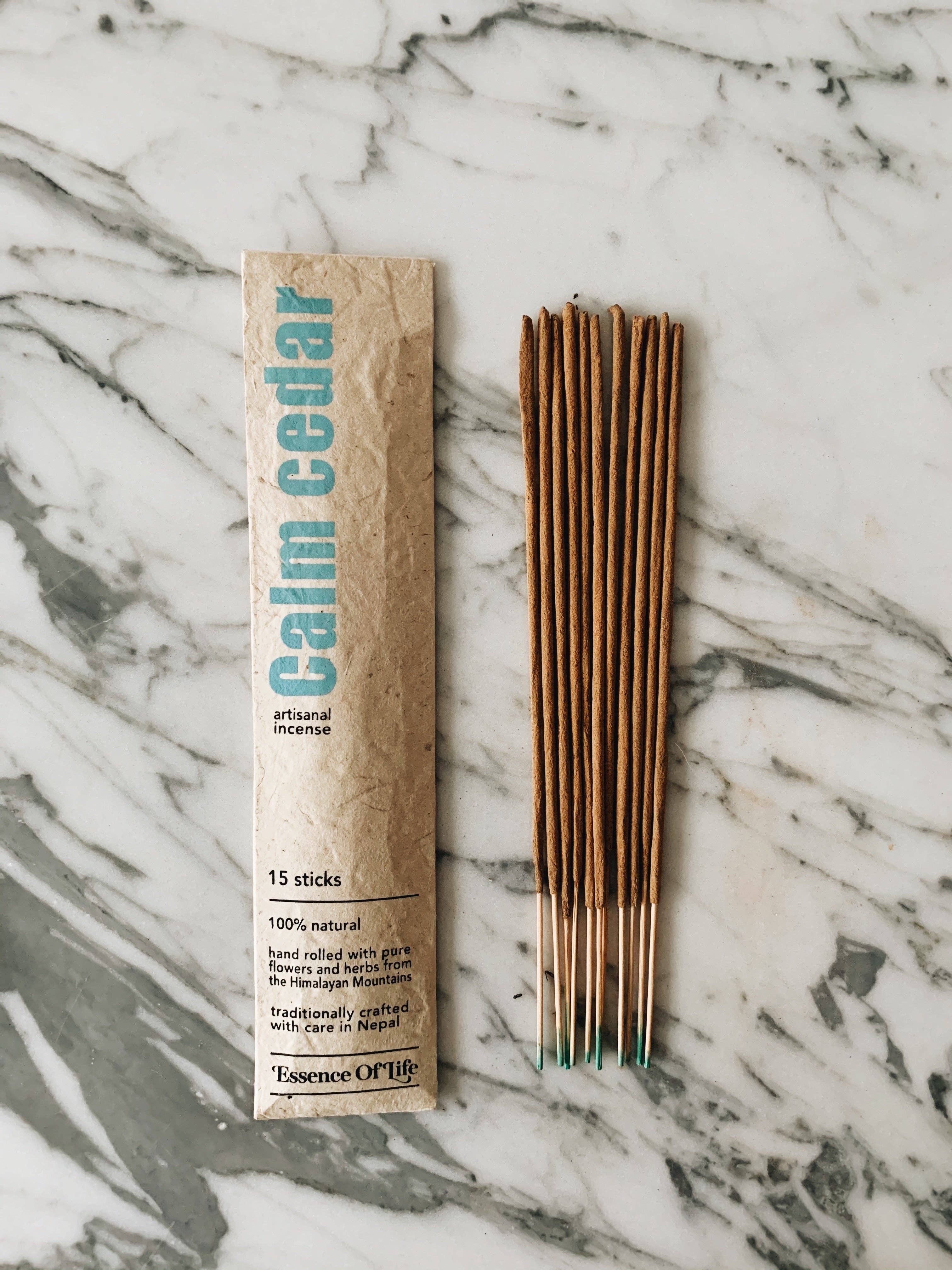 Essence of Life Handcrafted 100% Natural Artisanal incense, Calm Cedar