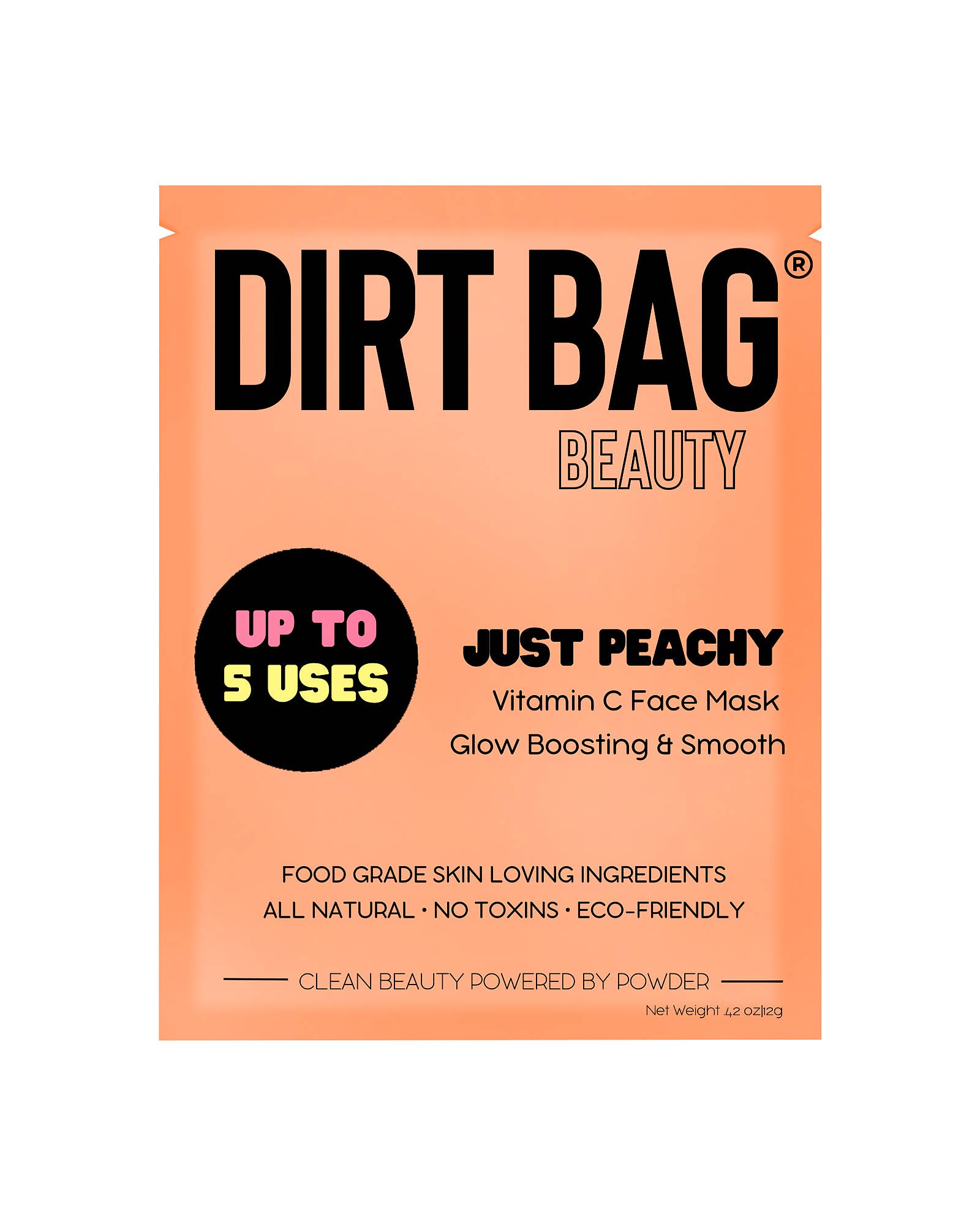 Dirt Bag Just Peachy - All-Natural Vit C Facial Mask - H2O Activated