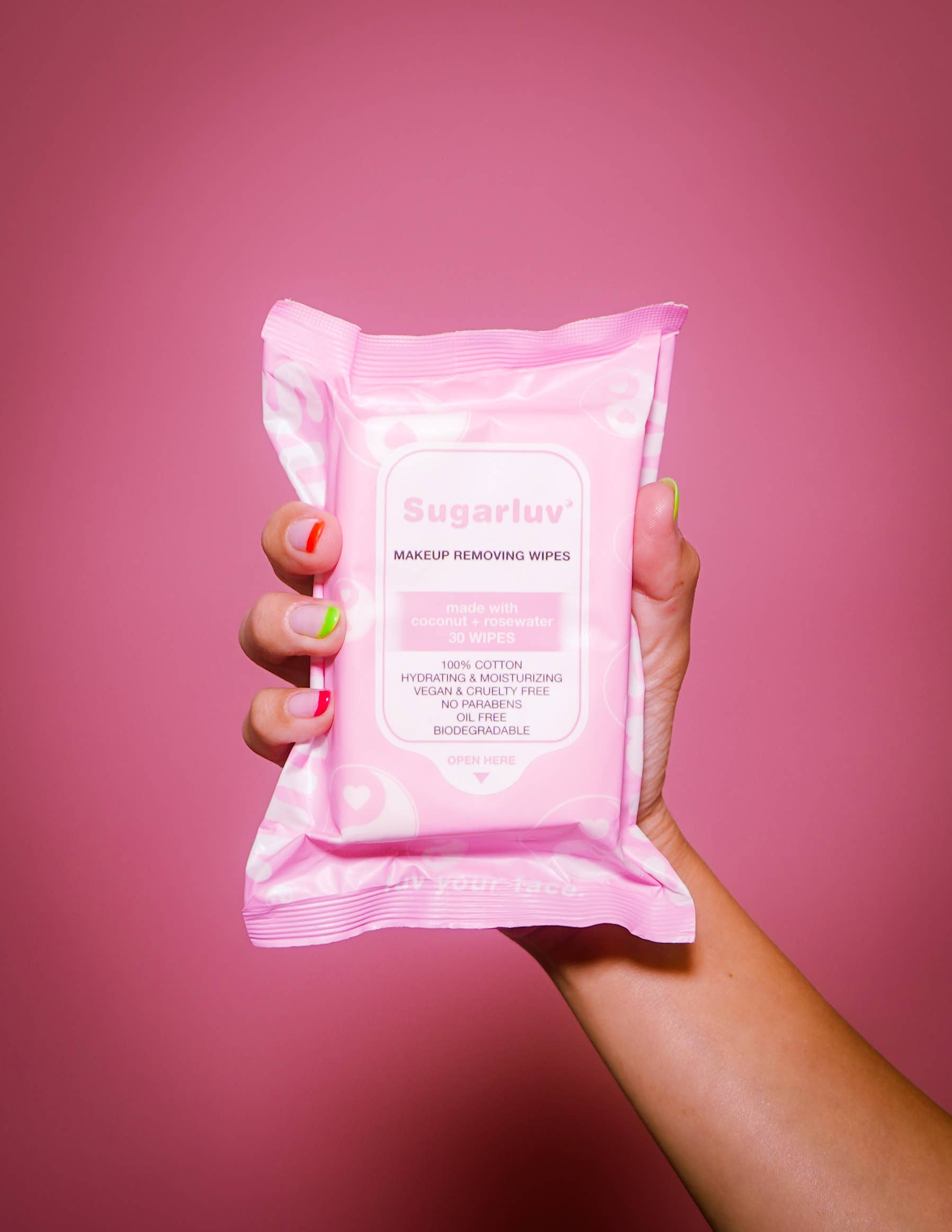 Sugarluv Makeup Remover Cleansing Wipes - Coconut/Rosewater 30 Count