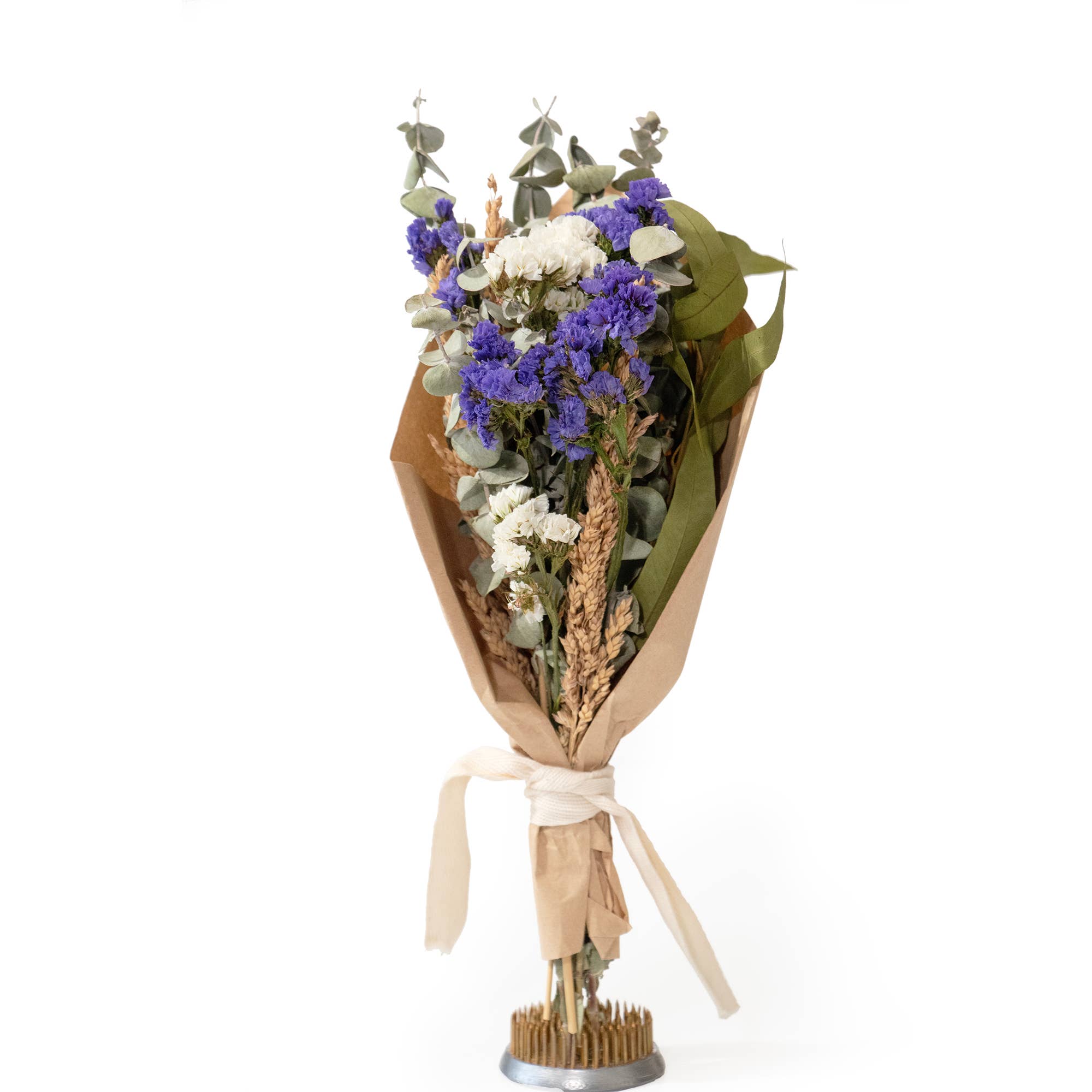 Andaluca Petite Floral and Eucalyptus 12" Bouquet: Purple Floral