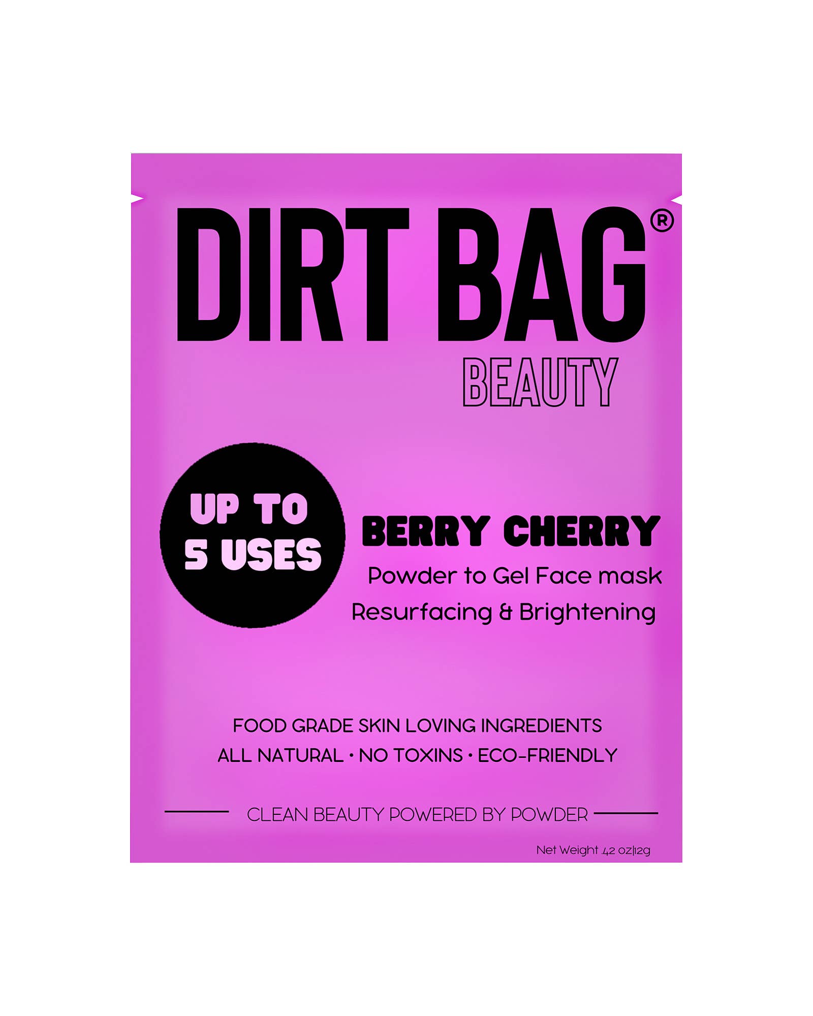 Dirt Bag Berry Cherry Powder 2 Gel Resurface & Brighten Facial Mask