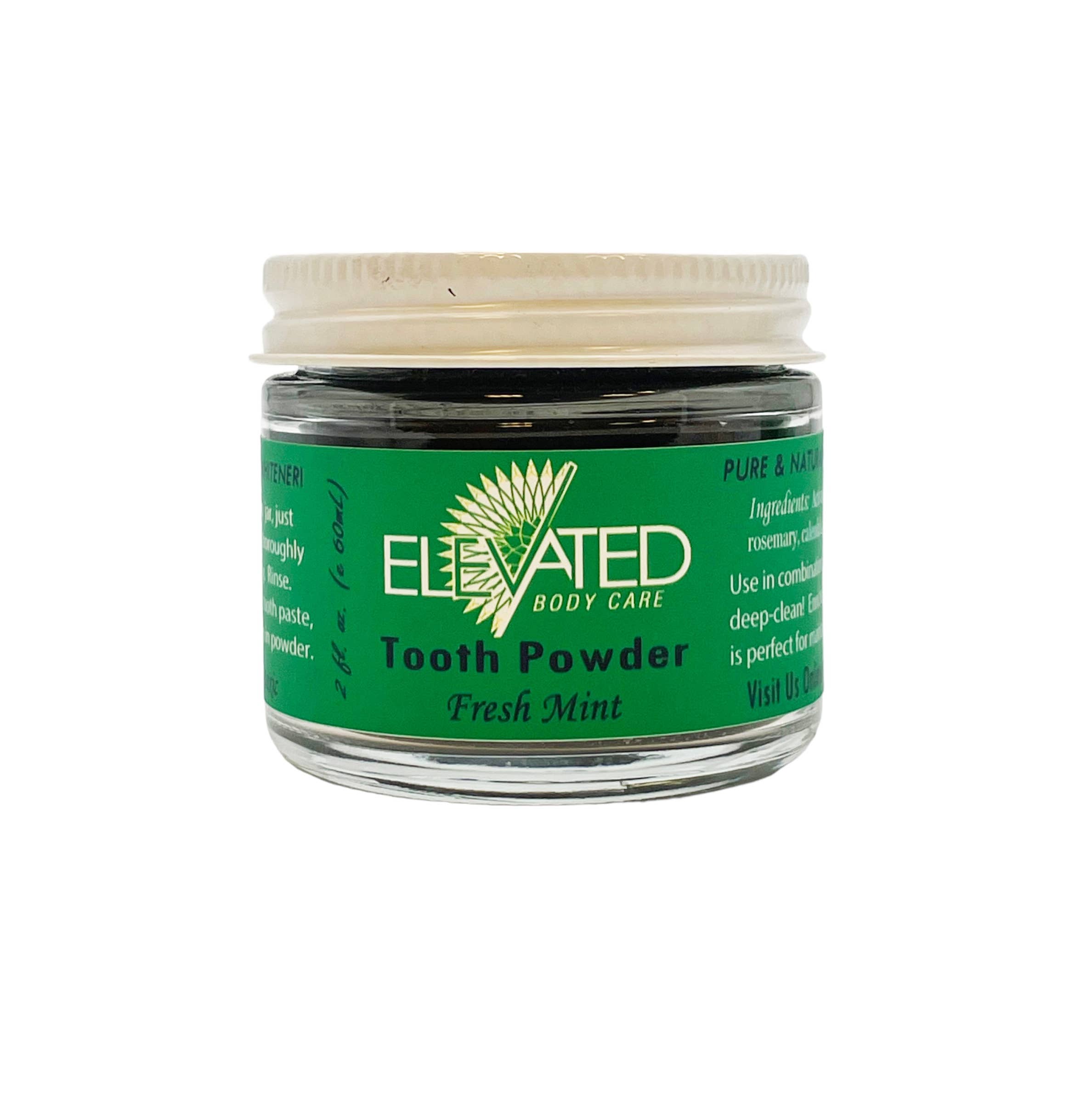 ELEVATED - Charcoal TOOTH Powder - Plastic FREE Glass Jar
