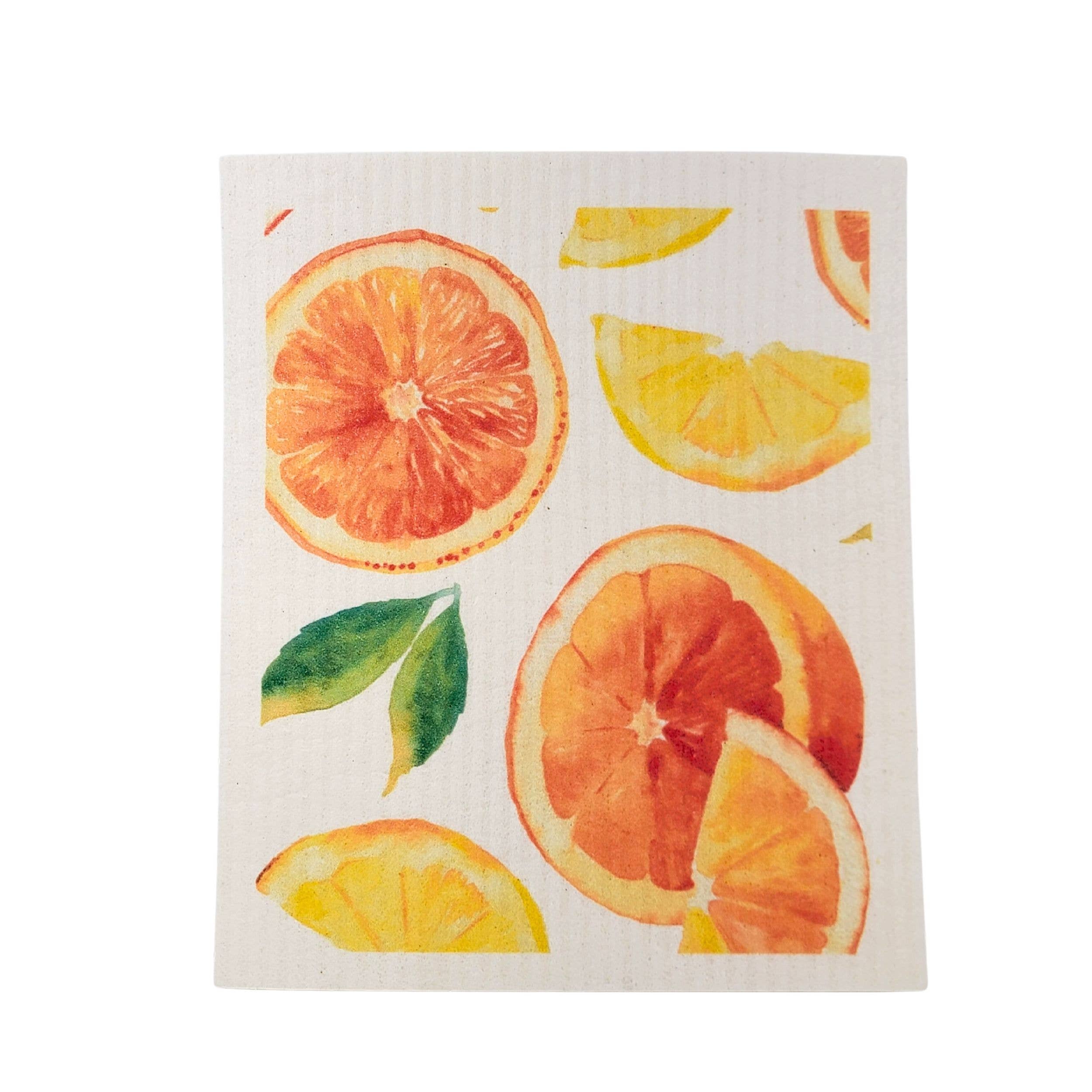 Driftless Patterned Orange Swedish Dishcloths - Sponge Clothes