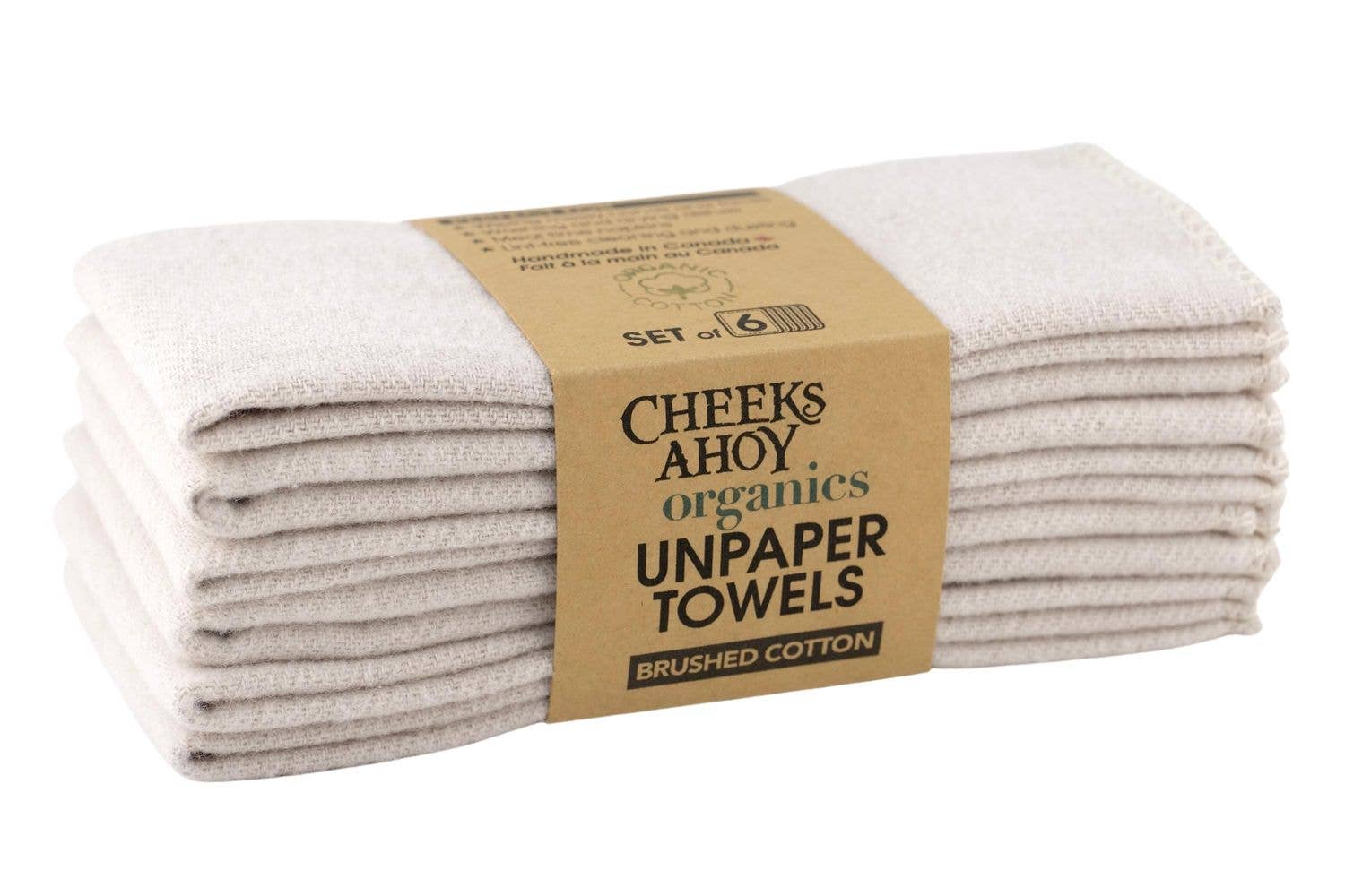 Cheeks Ahoy Organic Brushed Cotton Unpaper Towels Oatmeal