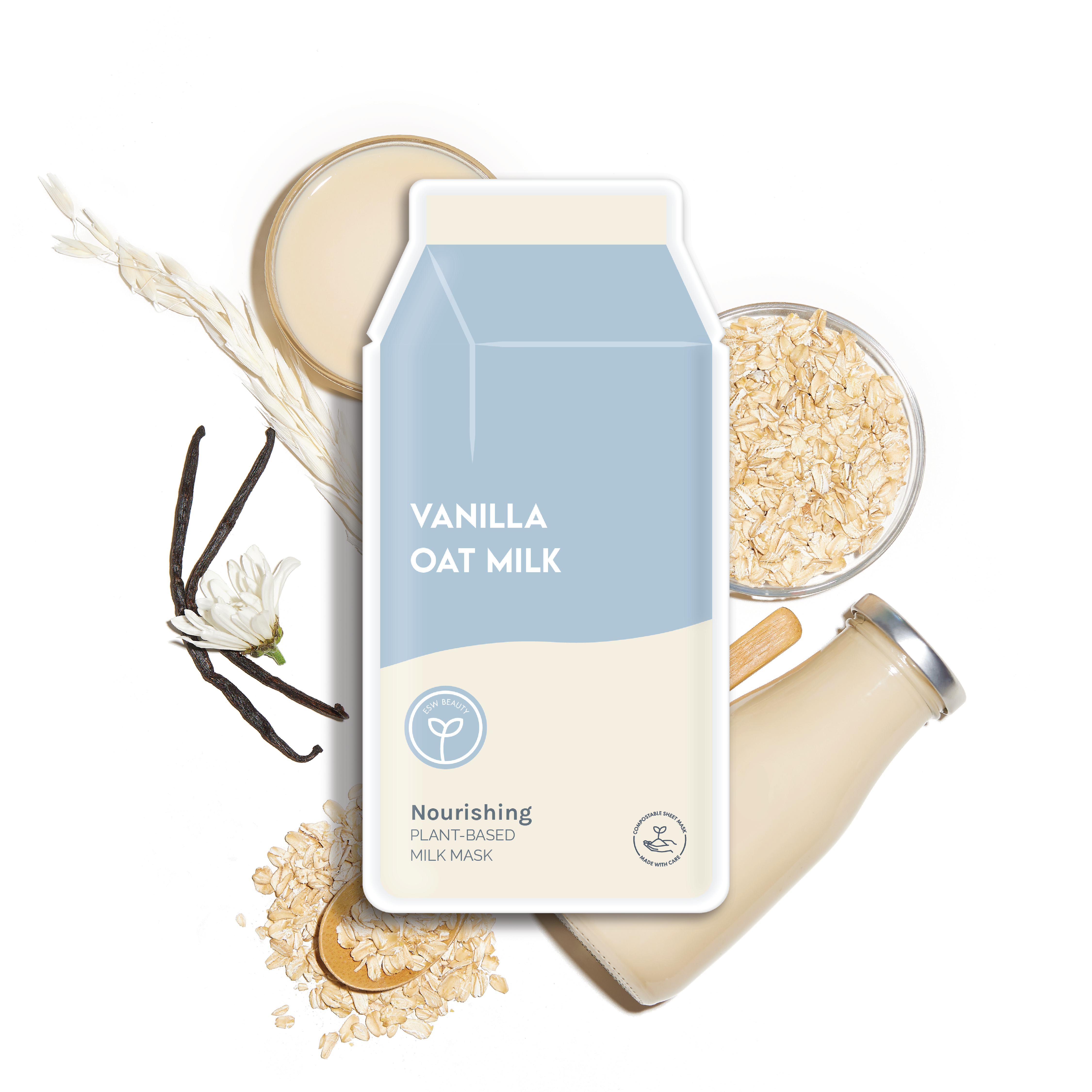ESW Vanilla Oat Milk Nourishing Plant-Based Milk Sheet Mask