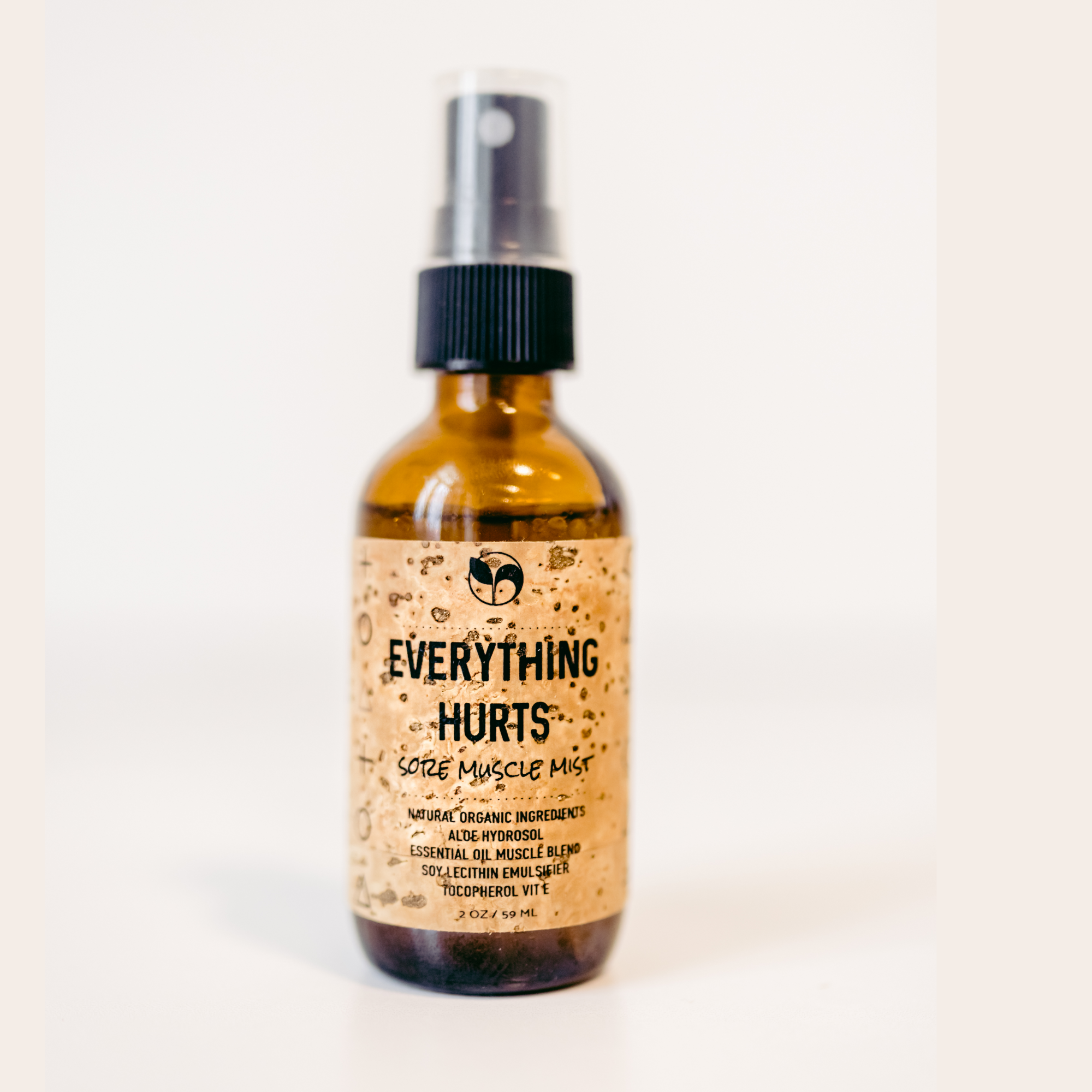 Scentcerae EVERYTHING HURTS Sore Muscle 2 oz amber glass spray